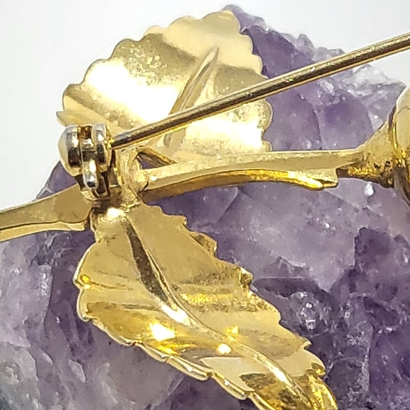 Vintage unsigned giovanni rose brooch - Picture 6 of 6